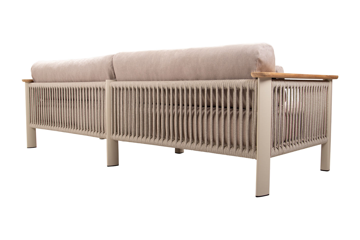 Carla Alu 3 Seater, Coated Linen, Wide Rope Linen, Frame Only